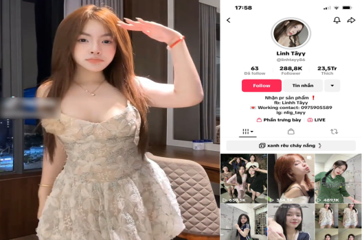 Clip nóng Linh Tây tiktoker nóng bỏng