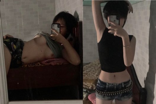 Cô bạn tóc ngắn gợi cảm với tâm trạng phấn khích